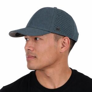 Melin A-Game Hydro Snapback Hat Heather Ocean Curved Bill OS Performance Cap